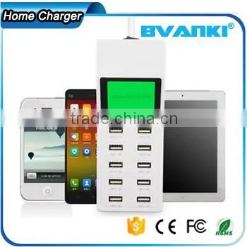 EU US UK 10 USB Port Travel Home Wall Charger Adaptor With Screen Display AC To USB Power Socket Station For ALL Phone Tablet