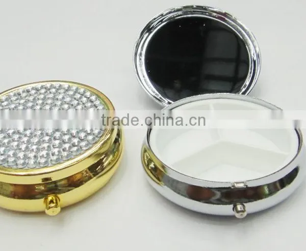 Rhinestone Crystal Bling Portable Pill Box photo-4