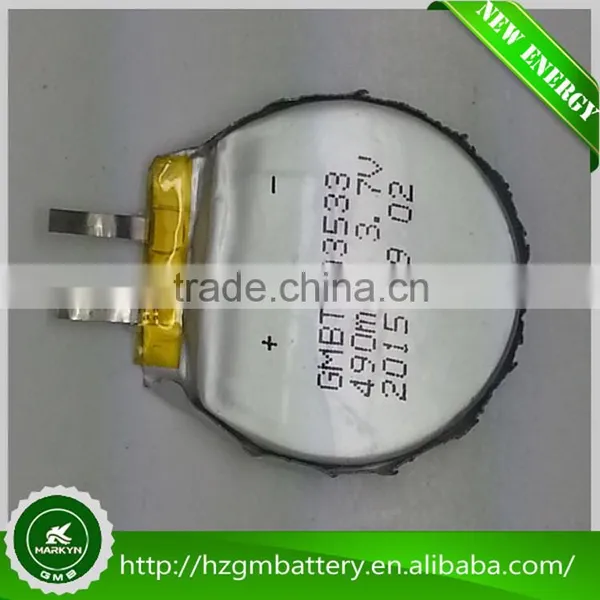 China Factory Custom Battery / Custom 3.7V 50mAh Shape Battery for Wearable Devices GMB490722 photo-6