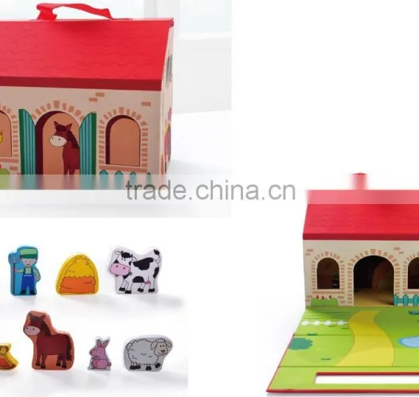 Christmas Gift Set Portable Play Set-farm Set 9 Different Animals in a House Box Learning Toy Manufacturer photo-5