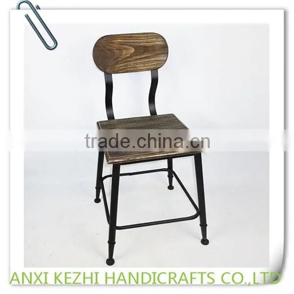 KZ140065 Ancient Round Metal Wood Dinning Room Chair photo-3