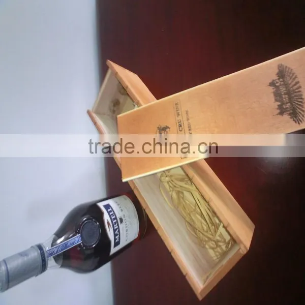 New Arrive Handmade Natural Wood Single Bottle Wine Box Promotion Wine Box