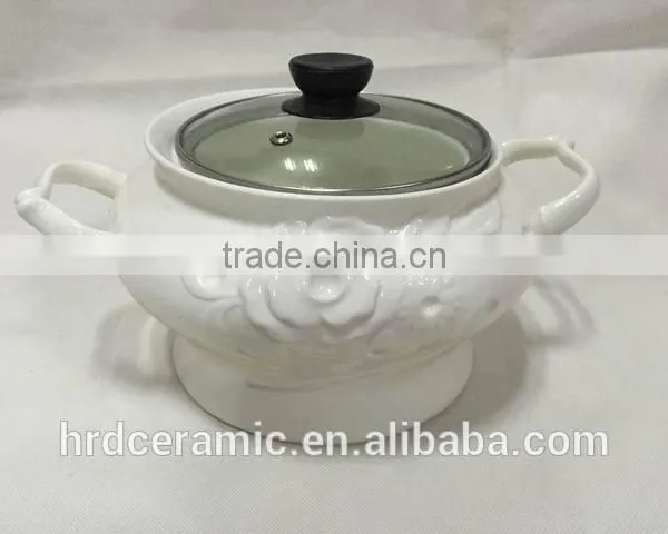 China Manufacturer Stocked Small Ceramic Porcelain Soup Tureen photo-5