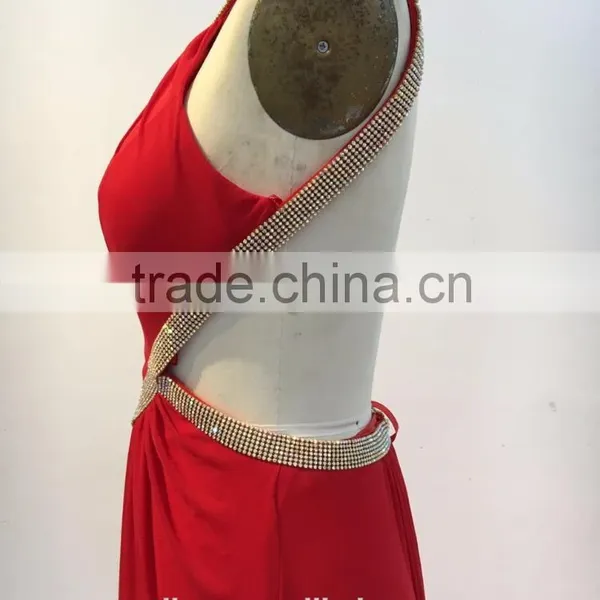 Luxury Elegant Backless Red Long Chaozhou Evening Dress photo-5