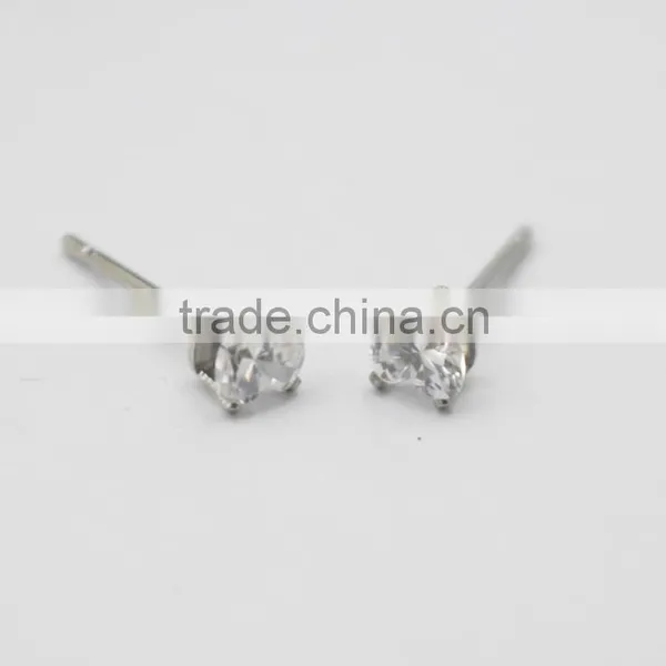 Trendy Steel Earring Studs With Clear Crystal Office Lady Stud Earring With Heart Crystal photo-6