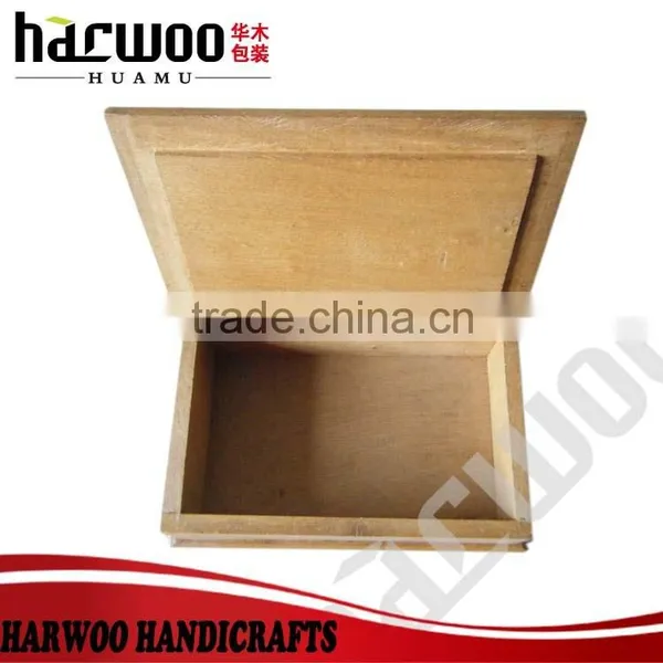 Unfinished Wooden Storage Box,simple Wooden Box With Engraved Logo,presentation Gift Packaging Box photo-3