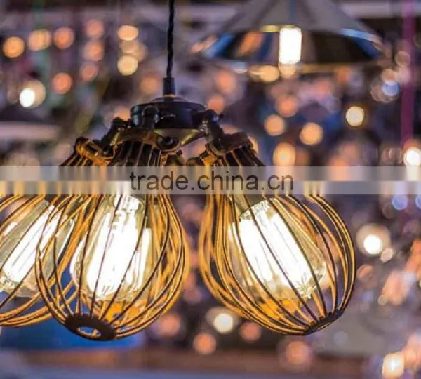 Vintage Metal 4 Bulbs Pendant Lamp for Indoor Decoration photo-3
