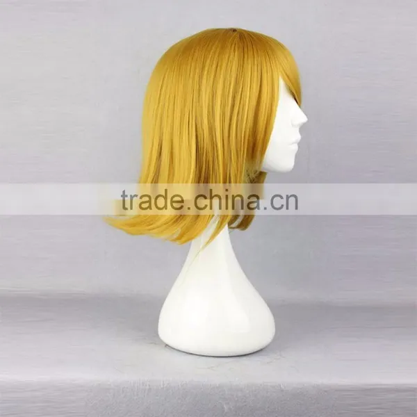 OHCOS Vocaloid Kagamine Rin 14inches Short Blonde Golden Synthetic Hair Cosplay Wig Free Shipping photo-4