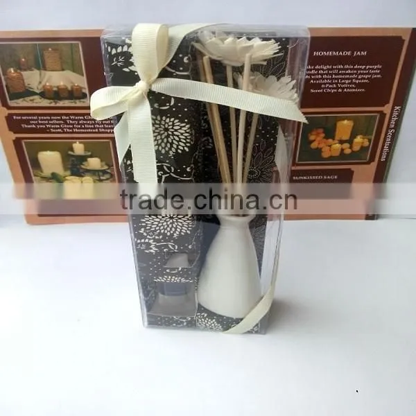 Decorative Aroma Ceramic Sola Flower Fragrance Diffuser With Rattan Sticks photo-2