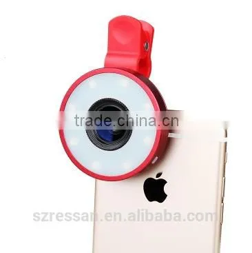 Universal Clip-On Selfie LED Light With Colored Filters And Camera Lens Kit For Smart Phones Tablets photo-3