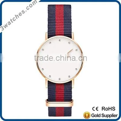 Luxury Gold Watch Lady Watch Wirst Watch Diamond Watch Nato Nylon Strap Watch Quartz Watch