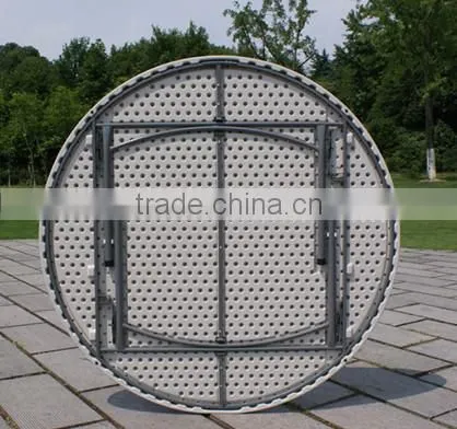 160 HDPE Plastic Folding Round Table With One Piece on Top photo-2