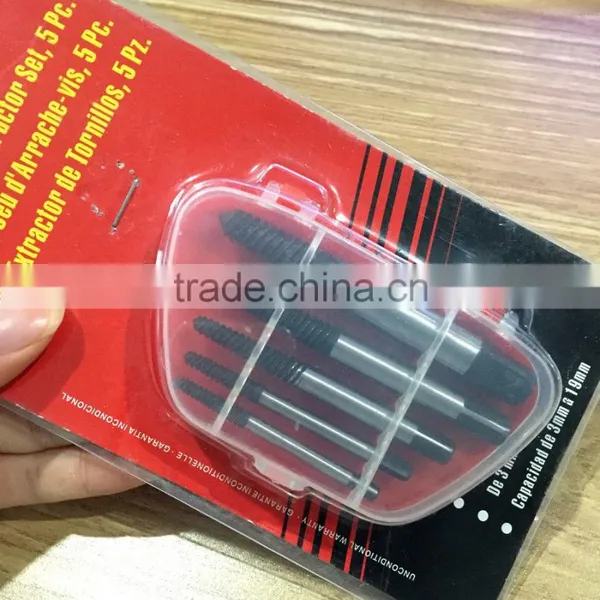 Alloy Steel 5pc Screw Extractor Set / Screw Remover
