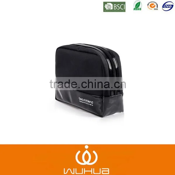 Fashion PU Black Wash Gargle Cosmetic Bag for Travel