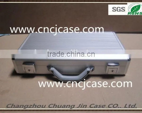 Silver Aluminum Computer Box With Removable Diced Foam Inside Small Round Aluminum Carry Computer Case photo-3