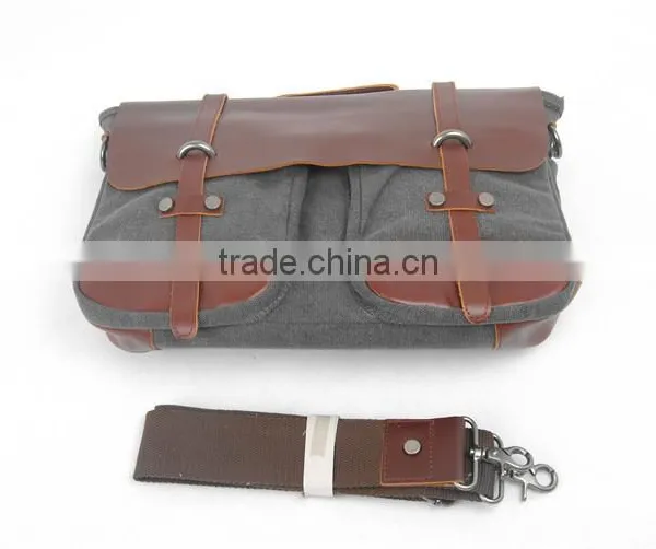 Full Grain Leather Vintage Shoulder Bag Man Messenger Laptop Bag photo-3