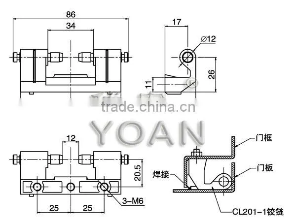 Top Security Sandblasting Zinc Die-casting Fixing Hinge photo-3