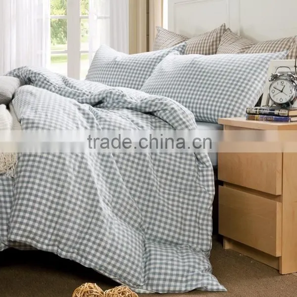 Factory Direct Sell 100% Cotton Yarn Dyed Bedding Set/ Fitted Sheet Set