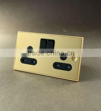 BS Electric Switches and Socket, Double 13a Switched Socket,metal Switch With Socket