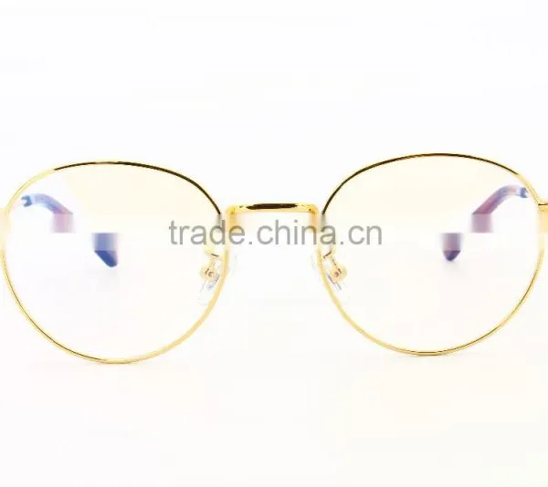GB103 Simple Vintage Style Round Golden Metal Frame Reading Glasses photo-2