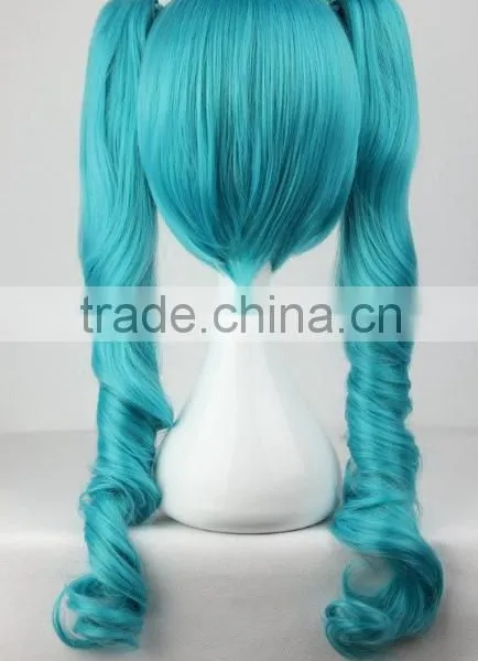 Women's Green Fashion Vocaloid-Miku Cosplay Anime Wig With Two Ponytails N455 photo-3