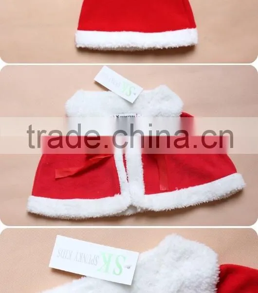 Girls Winter Fall Dresses Very Cute Red Baby Girls Christmas Outfits With Hat photo-4