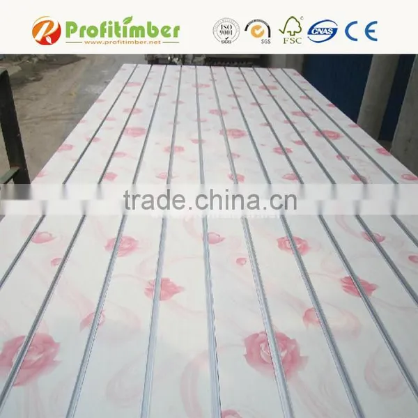 PVC Laminated MDF Grooved Board Aluminum Slatwall Panel