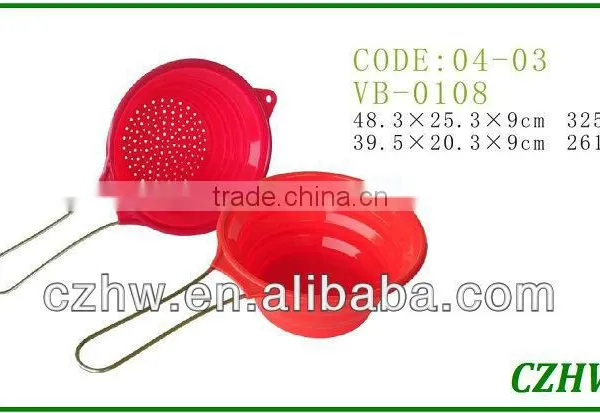 silicone kitchenware collapsible colander silicone pasta colander silicone colander