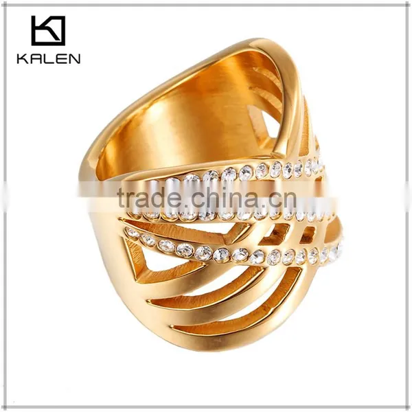 24k Gold Plated Ladies Finger Diamond Ring Design for Couples photo-2