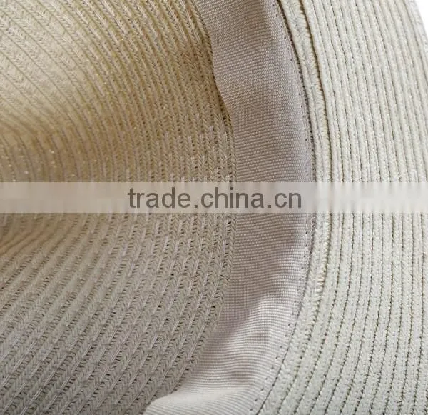 Black Ribbon Straw Fedora Hats, Fashion Panama Hats photo-5