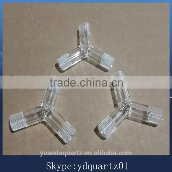 Tee Quartz Connecting Pipe With Valve Connection Pipe Frosted Piston U Special-shaped Quartz Tube Processing Customization