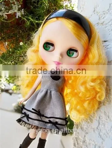 High Quality Long Yellow Deep Curly Neo Blythe Doll Wig photo-2