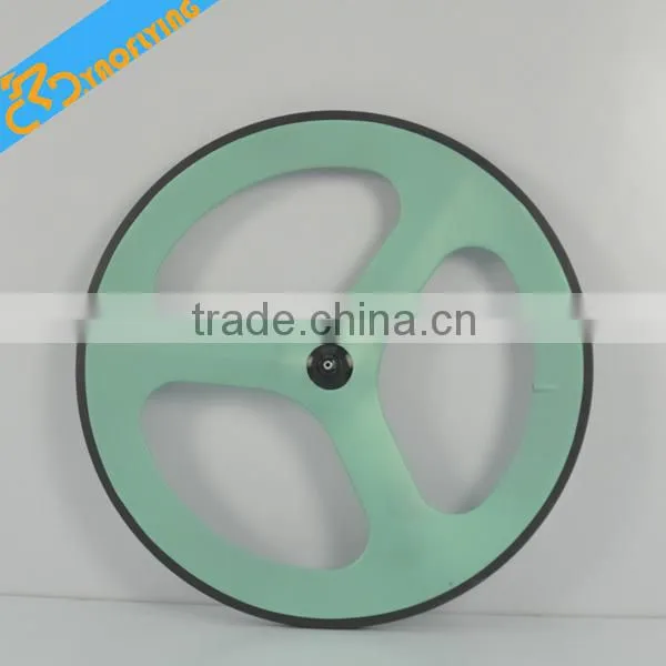 High Quality Road Bike 3 Spoke Carbon Wheels,cheap Bike Wheels, Customized Paintings Carbon Tri-spoke Wheels photo-2