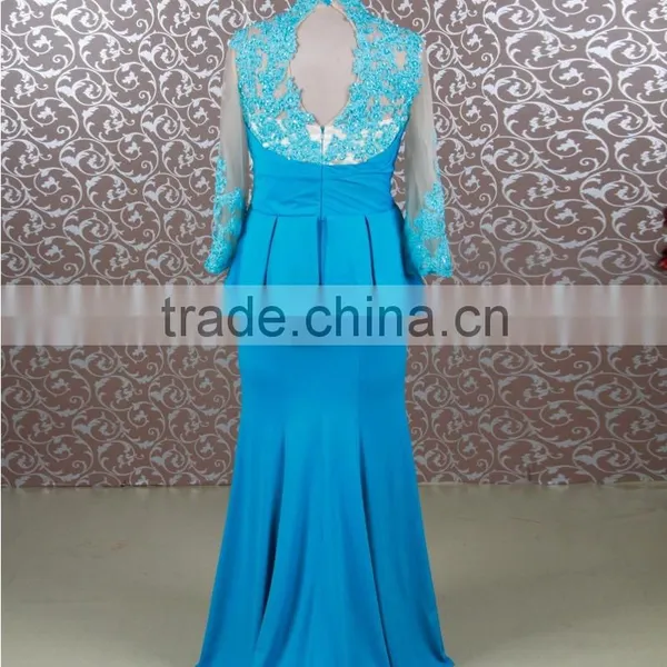 RSE679 Custom Made Trumpet Mermaid Fat Sexy Mother Of The Bride Dresses With Sleeves photo-3