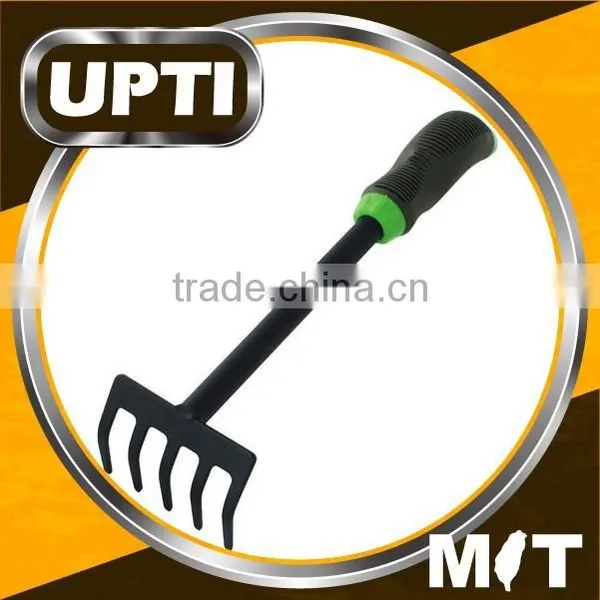 Taiwan Made High Quality 320mm Two-Tone Egro Handle Five-Teeth Garden Rake Metal Teeth Garden Tool Weeding Rake