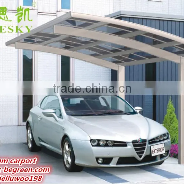 DIY Easy Installation Cantilever Aluminum Carport With Arched Roof photo-3