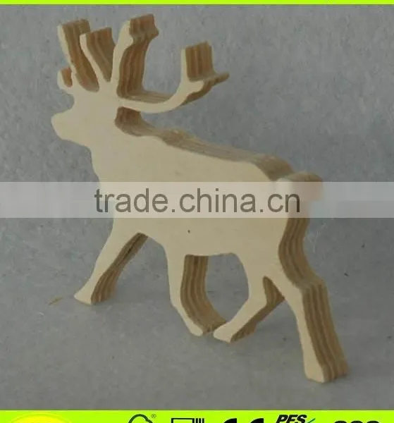 Unfinished Wood Carved Decorative Crafts of Christmas Reindeer photo-2