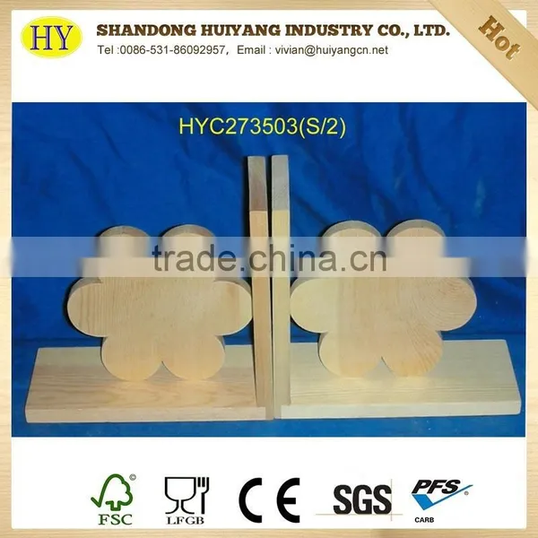 Hot Sale Custom Unfinished Wood Book End Stand photo-3