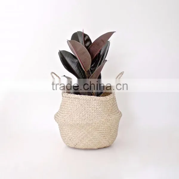 Indoor Plants Basket/Seagrass Storage Basket/Seagrass Belly Basket photo-5