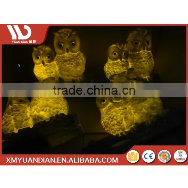 Art Work Resin Craft Owl Mini Solar Powered New Led Lighting Garden photo-2