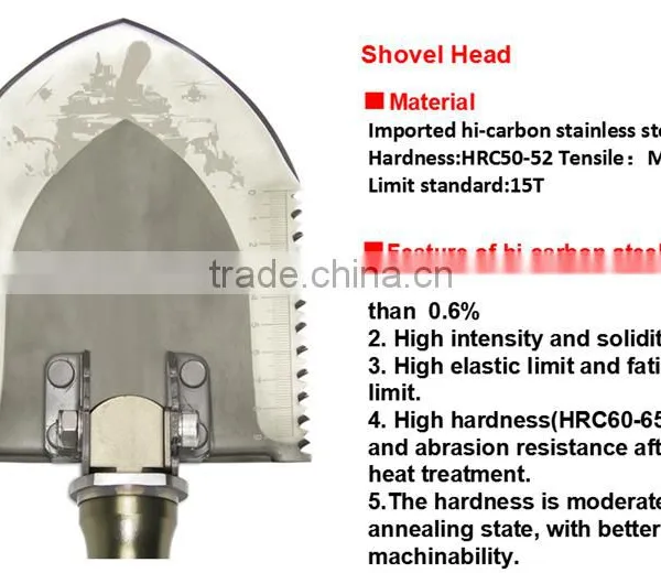 High Tech Forged Camp Shovel , Multifunction Tool for Camping Hikng Garden Didding ,imported Material Tool photo-2