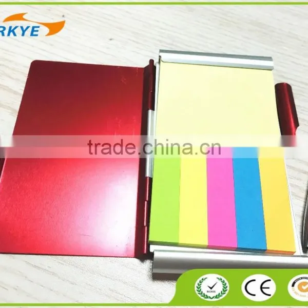 New Aluminum Double-side Notebook With Pen / HOT Sale Aluminum Pocket Notebook