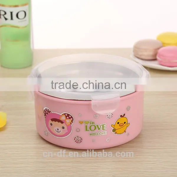 Round Food Container Leak-proof Stainless Steel Insulated Lunch Box photo-4