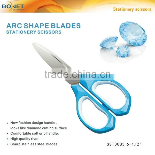 Imitate Diamond Design Arc Blade Stationery Scissors photo-2