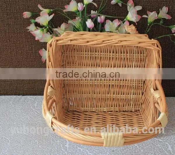 Storage Willow Basket With Handles Convenient For Picnic photo-6