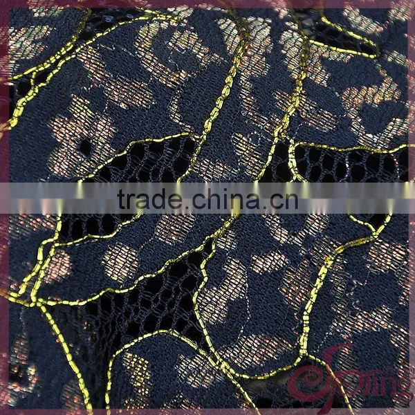 Jacuqard Floral Design Metallic Wholesale Swiss Lace Fabric for Dress/ Tops photo-6