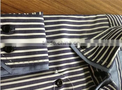 Latest Shirt Designs for Man/Double Collar Cuff Shirt/ High Collar Shirts/Fashion Italian Design Stripes Shirts photo-4