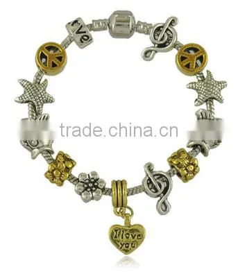White Glass Charm Beads Bracelet Diy Animal Charm Beads Chian Bracelet Most Popular Beads Chain Bracelet photo-4
