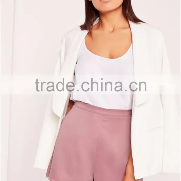High Waist Women Plain Pink Satin Shorts Lilac Wholesale High Quality photo-3