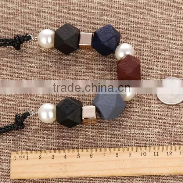 Zm35073a New Fashion Women Accessories Sweater Necklace Cheap Wooden Necklace photo-3